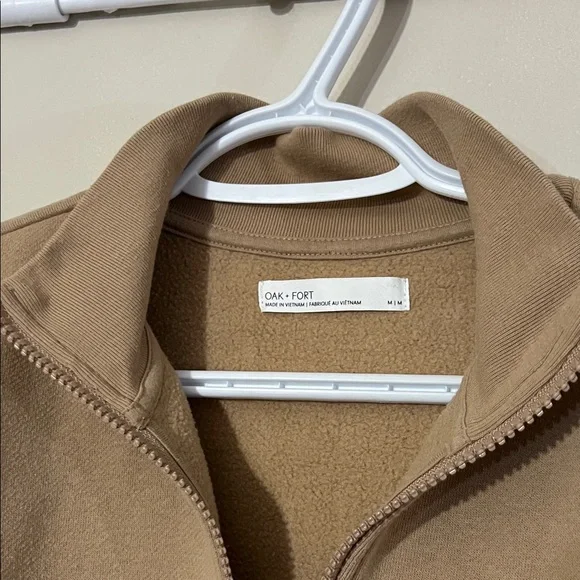 OAK + FORT Tan Quarter-Zip Pullover - Picture 3 of 5